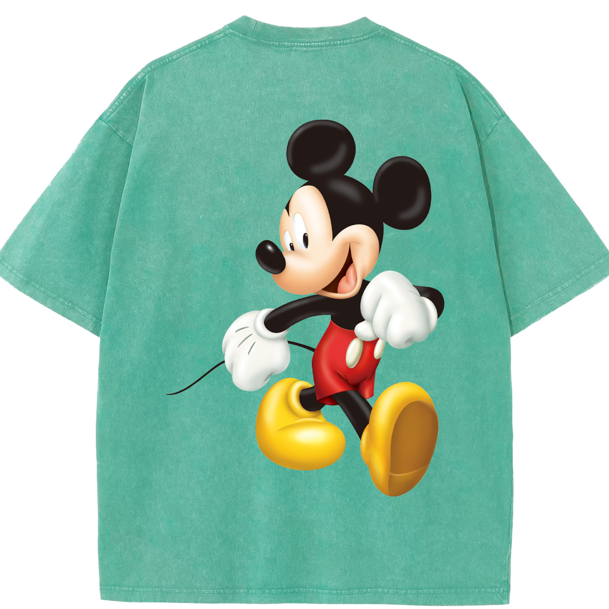 （画像用） ミッキーマウス Mickey Mouse 綿100% ヴィンテージ風 半袖Tシャツ（背面プリント）